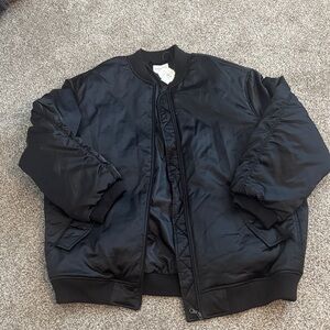 Aerie Classic Black Bomber Jacket